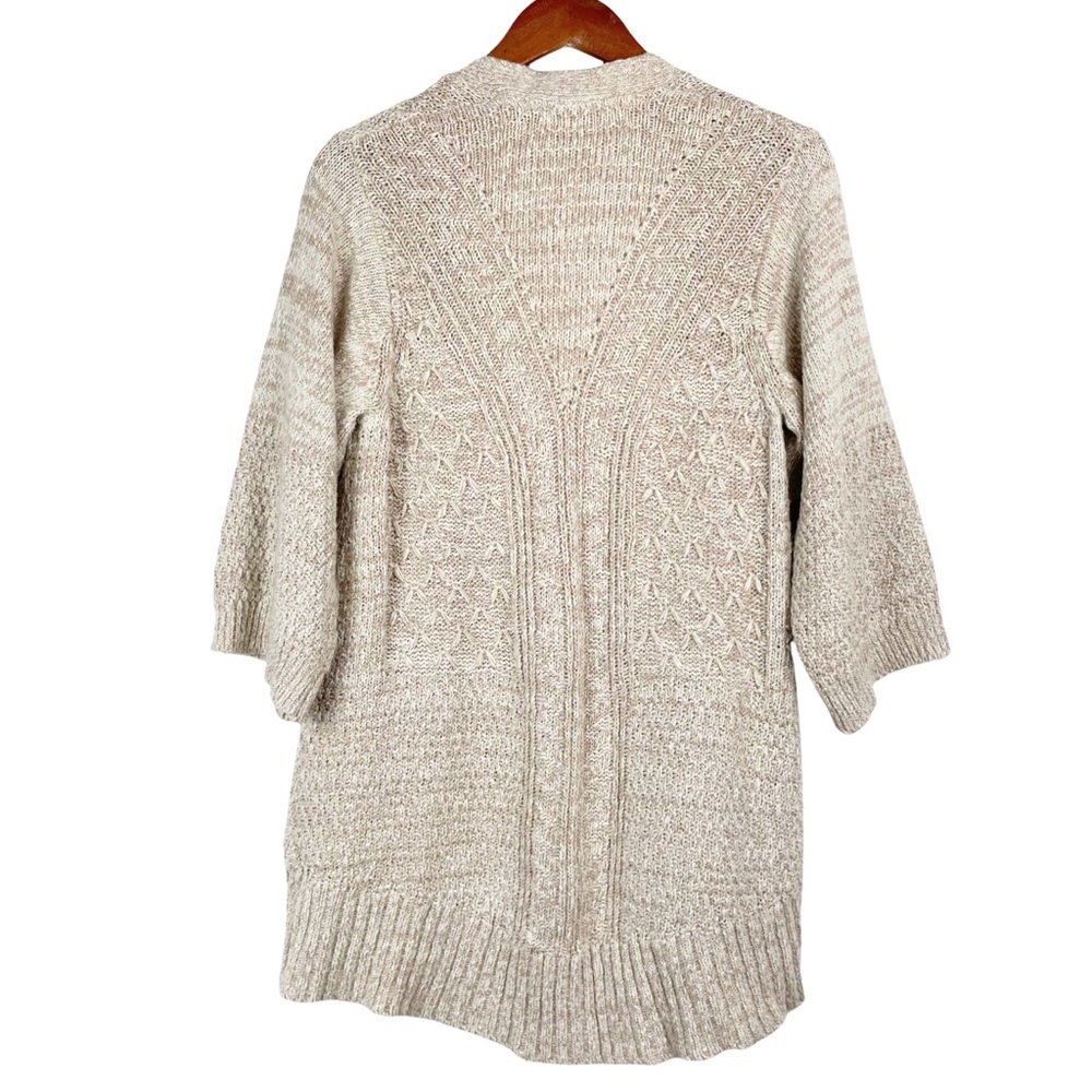 Anthropologie Sparrow Ceilia Kimono Cardigan Sweater Size Medium Beige Tan Knit - Picture 3 of 6